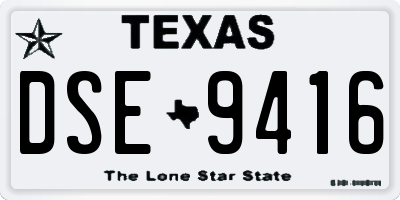 TX license plate DSE9416