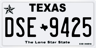 TX license plate DSE9425