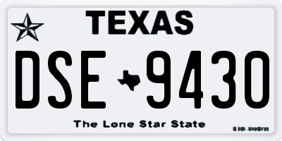 TX license plate DSE9430