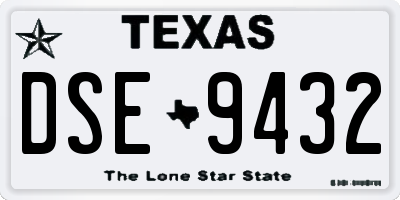 TX license plate DSE9432