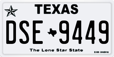 TX license plate DSE9449