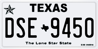 TX license plate DSE9450