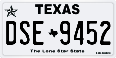 TX license plate DSE9452