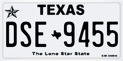 TX license plate DSE9455