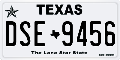 TX license plate DSE9456