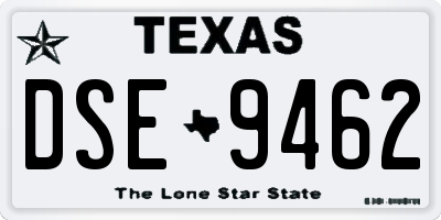 TX license plate DSE9462