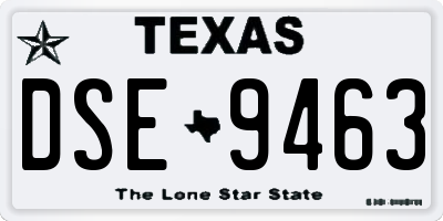 TX license plate DSE9463