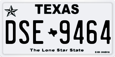 TX license plate DSE9464