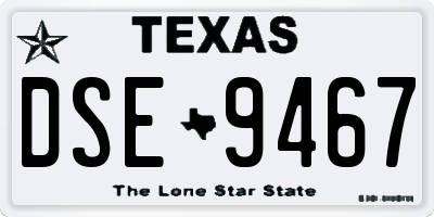 TX license plate DSE9467