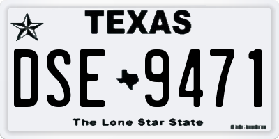 TX license plate DSE9471