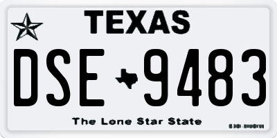 TX license plate DSE9483