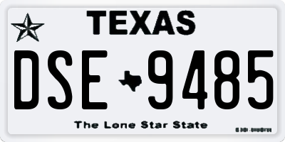 TX license plate DSE9485