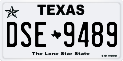 TX license plate DSE9489