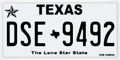 TX license plate DSE9492