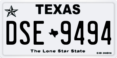 TX license plate DSE9494