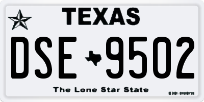 TX license plate DSE9502