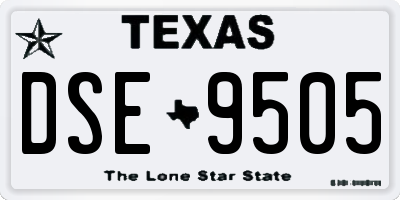 TX license plate DSE9505