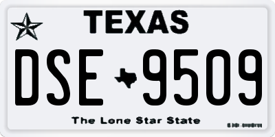 TX license plate DSE9509