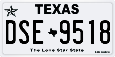 TX license plate DSE9518