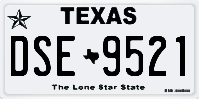 TX license plate DSE9521