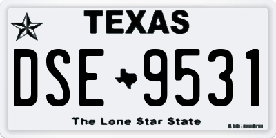 TX license plate DSE9531