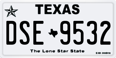 TX license plate DSE9532