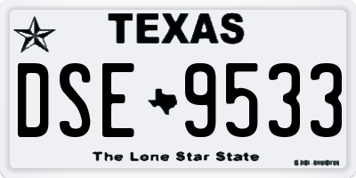 TX license plate DSE9533