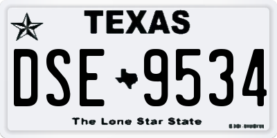 TX license plate DSE9534