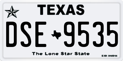 TX license plate DSE9535