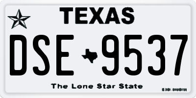 TX license plate DSE9537