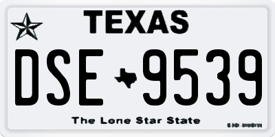 TX license plate DSE9539