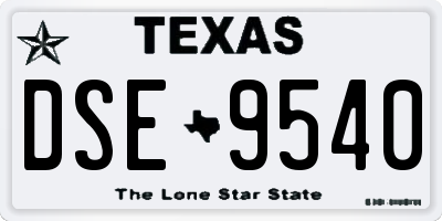 TX license plate DSE9540