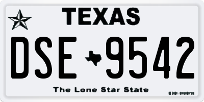 TX license plate DSE9542