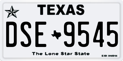 TX license plate DSE9545