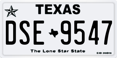 TX license plate DSE9547