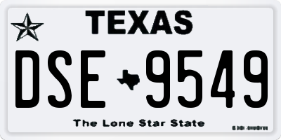 TX license plate DSE9549