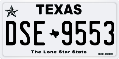 TX license plate DSE9553