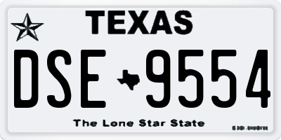 TX license plate DSE9554