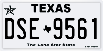 TX license plate DSE9561