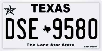 TX license plate DSE9580