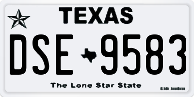 TX license plate DSE9583