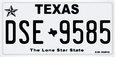 TX license plate DSE9585