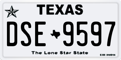 TX license plate DSE9597