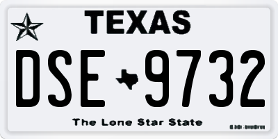 TX license plate DSE9732