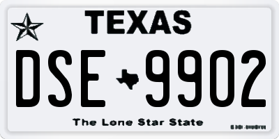 TX license plate DSE9902