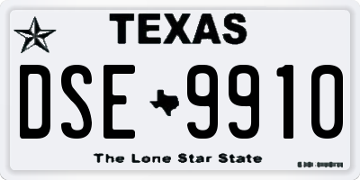 TX license plate DSE9910