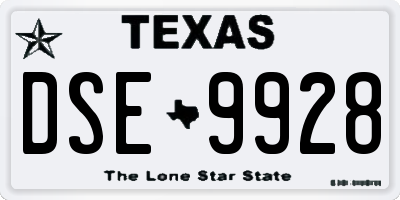 TX license plate DSE9928