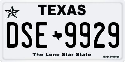 TX license plate DSE9929