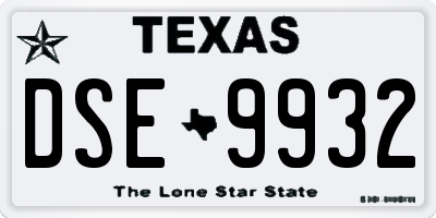 TX license plate DSE9932