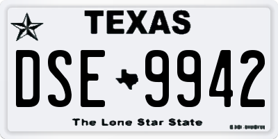 TX license plate DSE9942